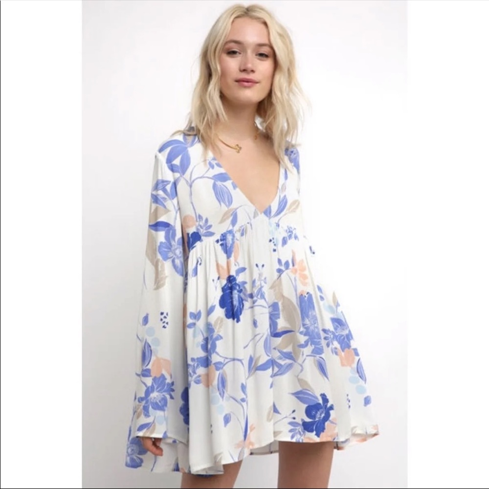 Free People Bella Tunic Dress in Ivory Size Large